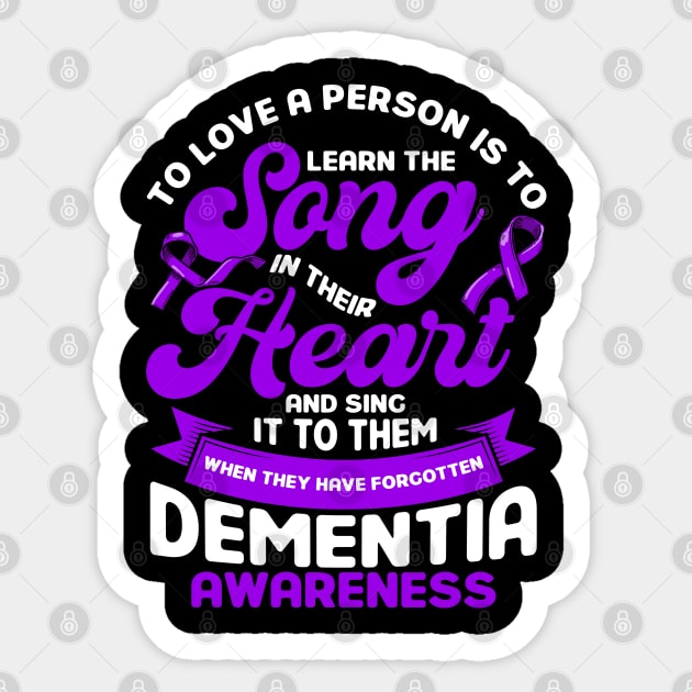 Purple Ribbon Seniors Dementia gift Sticker by Toeffishirts